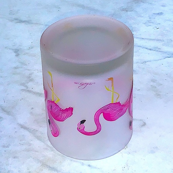 CULVER LTD GLASS FLAMINGO PINK NEW DOUBLE OLD FASHION 14 OZ - Picture 5 of 5
